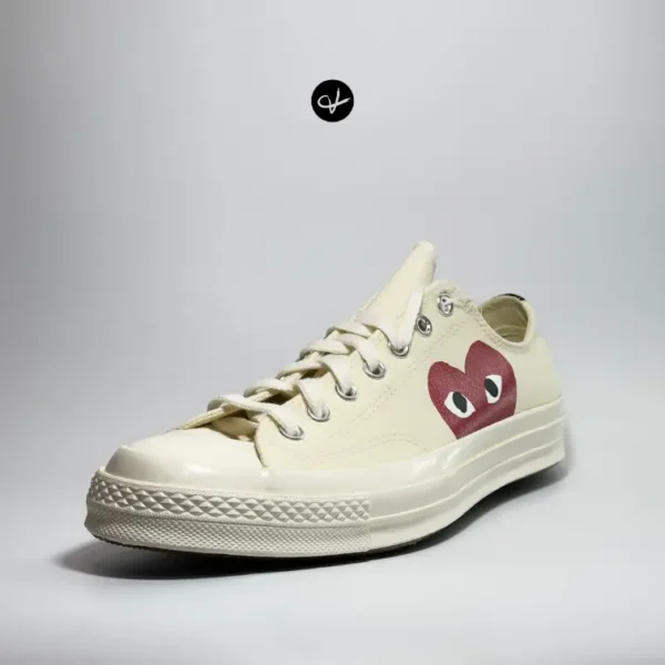 CDG Play x Converse Peeking Heart 'White' - Image 2